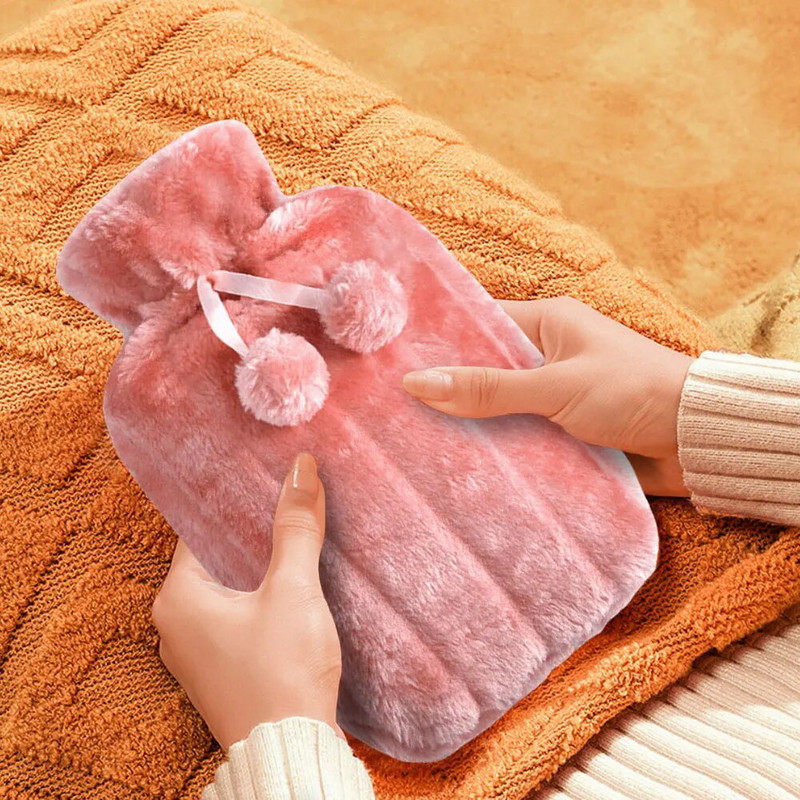 Χαριτωμένη τσάντα για μπουκάλι ζεστού νερού με κάλυμμα για κορίτσια Χειμερινός θερμαντήρας χεριών βελούδινος θερμότερος ώμος Θερμοκρασία χεριών Χειμερινό μαξιλαράκι θέρμανσης νερού