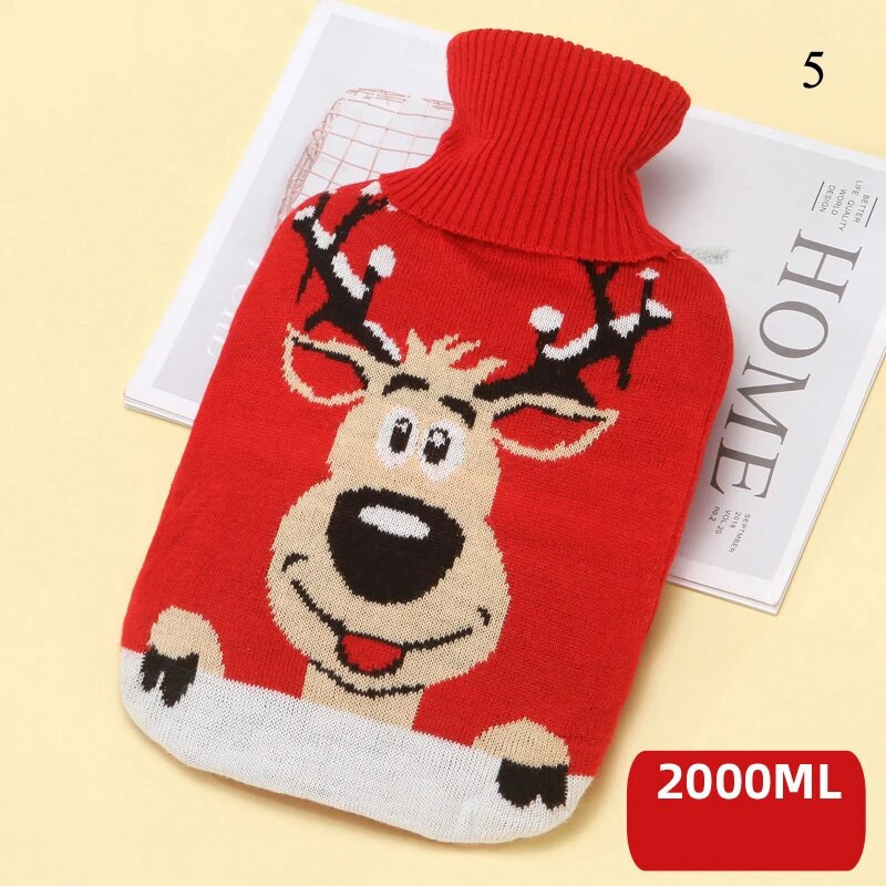 2L Πλεκτό κάλυμμα για μπουκάλι ζεστού νερού Heat Warm Keeping Coldproof αφαιρούμενο κάλυμμα χειμερινής τσάντας ζεστού νερού Μεγάλο κάλυμμα μπουκαλιού ζεστού νερού