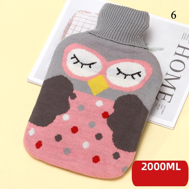 2L Πλεκτό κάλυμμα για μπουκάλι ζεστού νερού Heat Warm Keeping Coldproof αφαιρούμενο κάλυμμα χειμερινής τσάντας ζεστού νερού Μεγάλο κάλυμμα μπουκαλιού ζεστού νερού