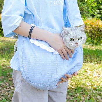 Φορητή τσάντα ταξιδιού για κατοικίδια με μαλακή όψη Βαμβακερή 11cm πλάτος ιμάντα ώμου Σακίδιο πλάτης για κατοικίδια Τσάντα ταξιδιού για μικρά ζώα Τσάντα γάτας μεταφοράς