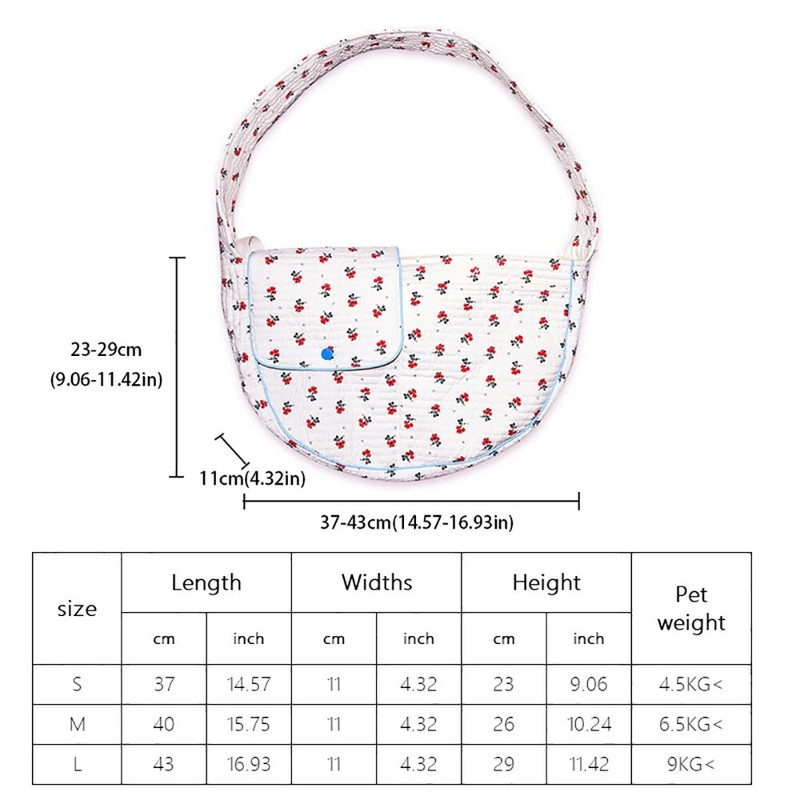Mīkstas malas pārnēsājama ceļojoša mājdzīvnieka soma kokvilna 11 cm plata plecu siksna mājdzīvnieku mugursoma Kaķu ceļojumu soma Maza dzīvnieku pārvadāšanas kaķu soma