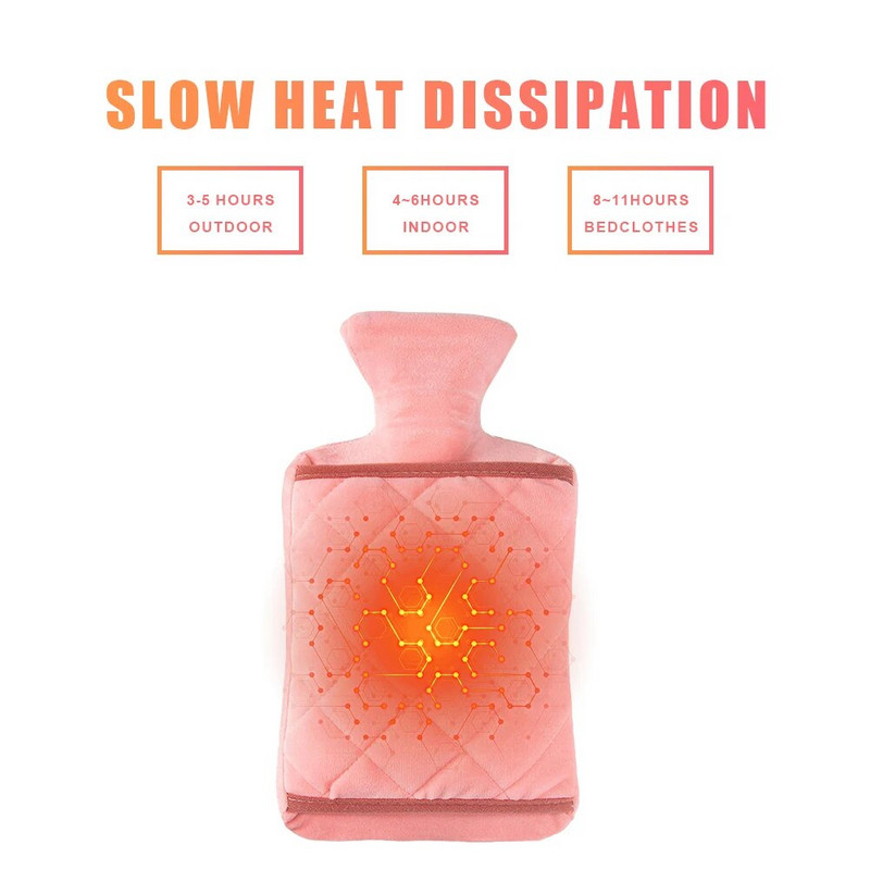 Μπουκάλι ζεστού νερού Μπουκάλι ζεστού νερού Παχύ 1/2 λίτρο Ζεστό τσάντα ζεστού νερού μακράς διαρκείας Θέρμανση χεριών και ποδιών για παιδιά, άνδρες και γυναίκες