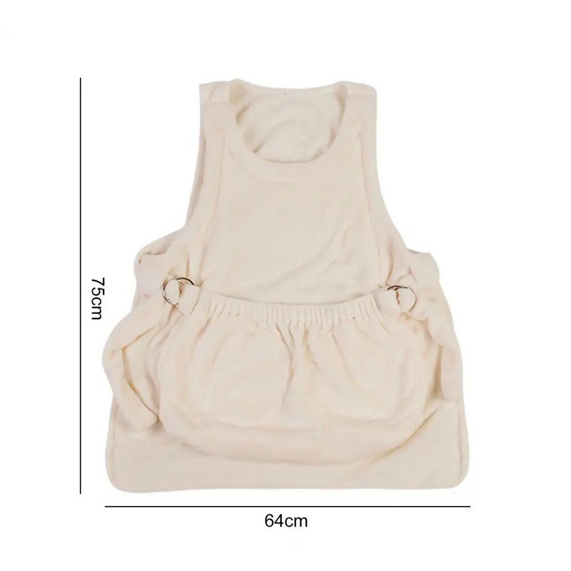 Kisállat kötény hordozó macskahordozó kötény Szuper puha, állítható dupla zsebes, megerősített élek Tiszta öltések Melegen tartják a flanel kezeit