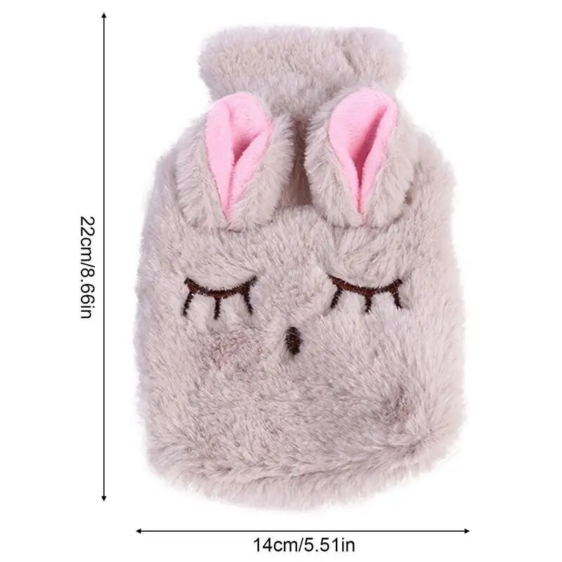 Téli melegvizes palack újrafelhasználható kézmelegítő stressz fájdalomcsillapító levehető plüss puha huzat aranyos polár kézmelegítő