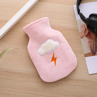 2db 1-ben Hordozható vizes melegvizes palack Aranyos rajzfilm meleg kézitáska Gyermek öblítés Kis meleg Palace bársonyos melegvizes táska