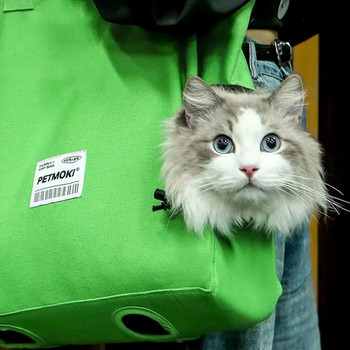 Платнена чанта за носене на котка Пътуване с домашни любимци Преносима чанта за рамо Куче Котка Прашка Дамска чанта Дамска чанта Аксесоари за домашни любимци