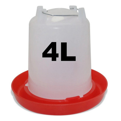 4L chicken coop water dispenser Chicken water dispenser Water discharge with switch Poultry plastic drinking bucket