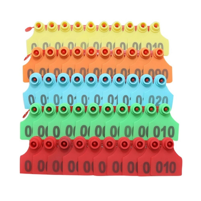 100 τμχ Χάλκινη κεφαλή λέιζερ Αριθμός ετικέτας αυτιού Ετικέτα χοίρου Σήμα αυτιού προβατίνας Κάρτα εγγραφής αυτιού Υλικό Σήμα ταυτότητας ζώου