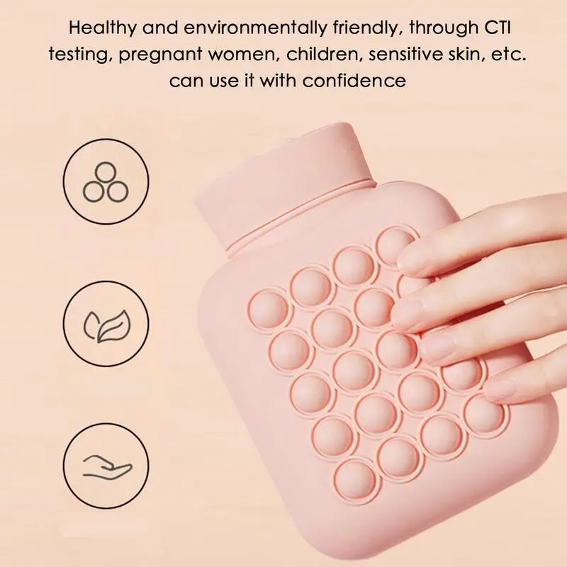 Ζεστή και κρύα συμπίεση Τσάντα για μπουκάλι ζεστού νερού Μικρή μαλακή θερμική τσάντα σιλικόνης Θέρμανση μικροκυμάτων Ταξίδι Τσάντα ζεστού νερού για παιδιά