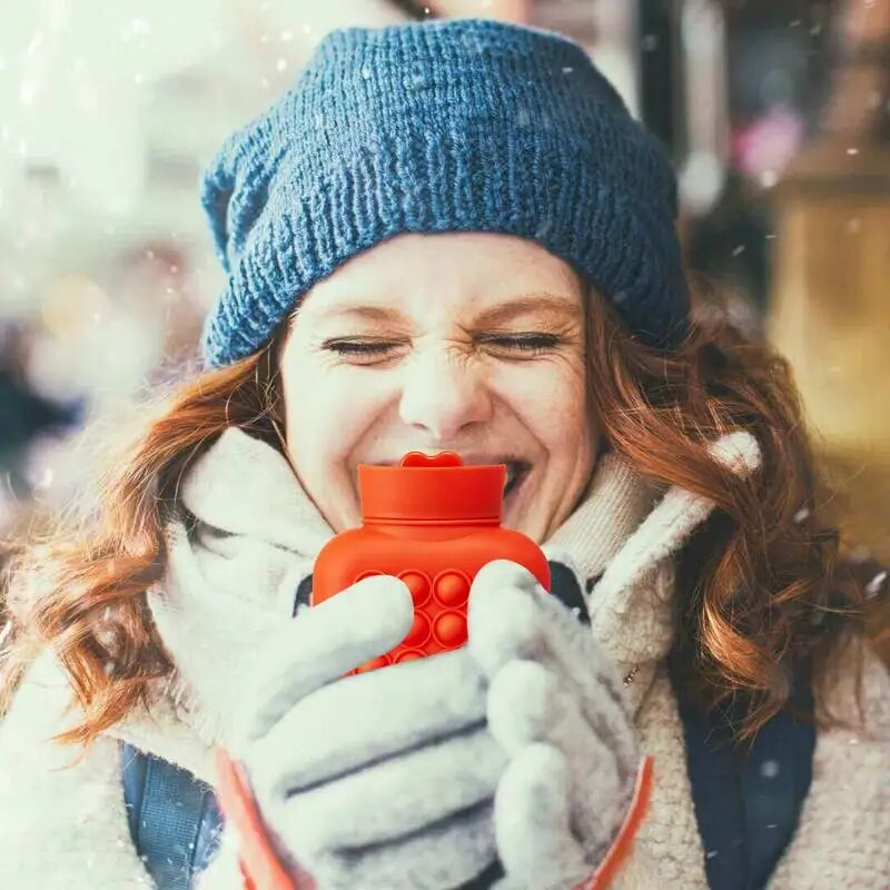 Ζεστή και κρύα συμπίεση Τσάντα για μπουκάλι ζεστού νερού Μικρή μαλακή θερμική τσάντα σιλικόνης Θέρμανση μικροκυμάτων Ταξίδι Τσάντα ζεστού νερού για παιδιά