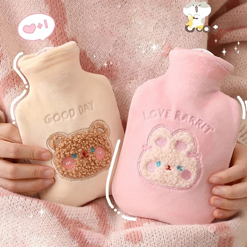 Χαριτωμένη τσάντα για μπουκάλι ζεστού νερού για κορίτσια Λούτρινη θερμαντική συσκευή ώμου Θερμότερη συσκευασία χεριών Ζεστή κοιλιά Στιγμιαία ζεστή συσκευασία Χειμερινού μαξιλαριού θέρμανσης νερού