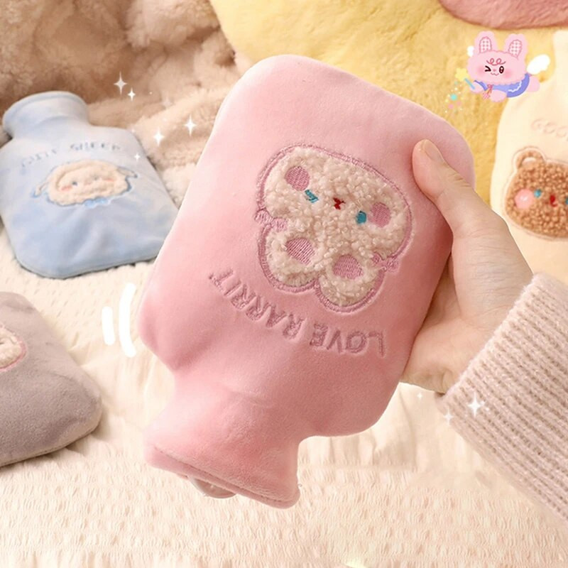 Χαριτωμένη τσάντα για μπουκάλι ζεστού νερού για κορίτσια Λούτρινη θερμαντική συσκευή ώμου Θερμότερη συσκευασία χεριών Ζεστή κοιλιά Στιγμιαία ζεστή συσκευασία Χειμερινού μαξιλαριού θέρμανσης νερού