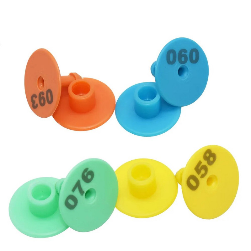 100 τμχ. Ετικέτα αυτιού από πρόβατο κουνέλι κατσικίσιο γουρουνάκι με τη λέξη αυτί που πληκτρολογεί λέιζερ Χάλκινα σκουλαρίκια κεφαλής 4 Χρώμα Ταυτότητα Ζώου Φάρμας