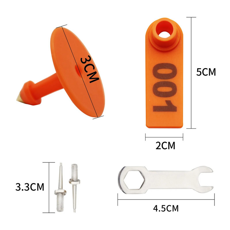 001-100 Nr. Aitas ausu etiķete Lāzera digitālā ausu etiķete Cūka Aitas auss zīme Auss reģistrācijas karte TPU materiāls Dzīvnieka ID zīme