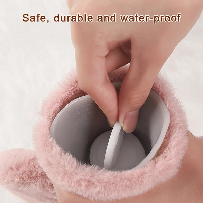 1000ml Mīlīgs roku sildītājs Karstā ūdens maiss Karstuma Siltums Karstā ūdens pudele Ūdens pildījums Aukstuma necaurlaidīgs Liels Mīksts Atkārtoti lietojams