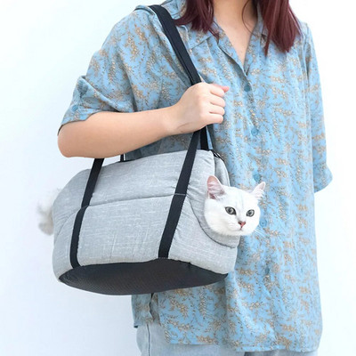 YOKEE Winter Warm Portable Cat Pet Carrier Bag Supplie Kitten Puppy Small Dog Ръчни чанти Разглобяема подложка Раница за пътуване на открито