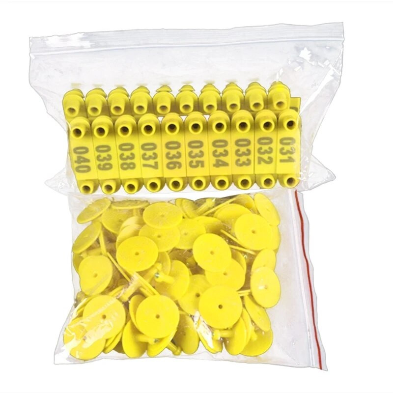 100 GB Pretizliešanas ar numuru liellopu aitu ausu etiķetes Veterinārās ausu zīmes