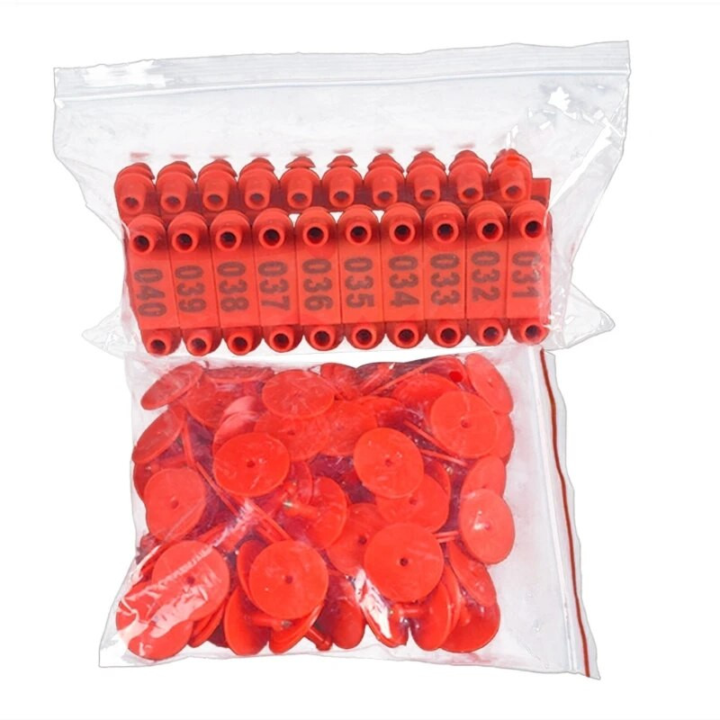 100 GB Pretizliešanas ar numuru liellopu aitu ausu etiķetes Veterinārās ausu zīmes