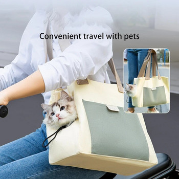Simplicity Cat Canvas Τσάντα Φορητή τσάντα κατοικίδιων ζώων Εξερχόμενη τσάντα πλάτης μεγάλης χωρητικότητας Τσάντα γάτας με ρυθμιζόμενη πόρπη αξεσουάρ γάτας