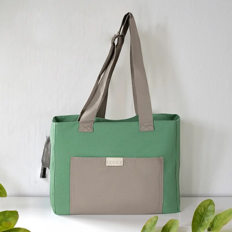 Vienkārša kaķu audekla soma Pārnēsājama mājdzīvnieku soma liela ietilpība izejošā mugursoma kaķu rokassoma ar regulējamu sprādzi kaķu piederumiem