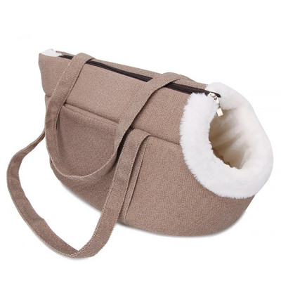 Мека кошница за домашни любимци Зимна топла, удобна котешка постелка Меки странични носачки, прашки за котка, малко куче, чанта за домашни любимци