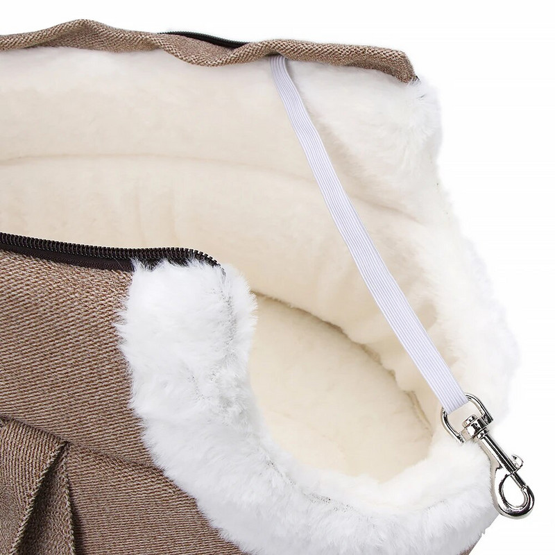 Puha kisállathordozó télen meleg kényelmes macskaágy Puha oldalú hordozó hevederek macska kis kutyához kisállat hordtáska
