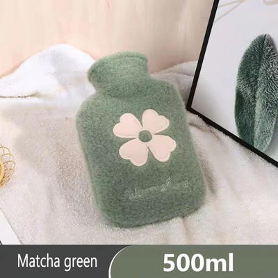 Φανέλα ζεστό μπουκάλι ζεστού νερού Χειμερινό χαριτωμένο μπουκάλι νερού Kawaii για κορίτσια Φορητό κρεβάτι μέσης ζεστό μπουκάλια 500/1000ml