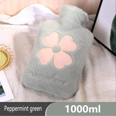 Φανέλα ζεστό μπουκάλι ζεστού νερού Χειμερινό χαριτωμένο μπουκάλι νερού Kawaii για κορίτσια Φορητό κρεβάτι μέσης ζεστό μπουκάλια 500/1000ml