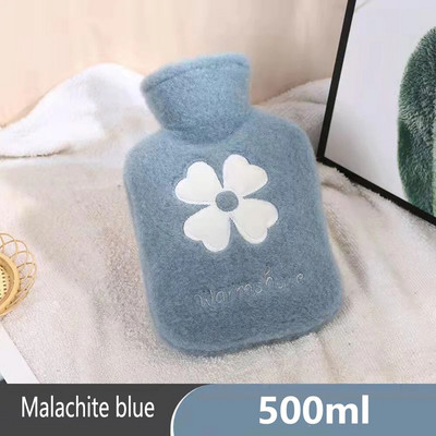 Φανέλα ζεστό μπουκάλι ζεστού νερού Χειμερινό χαριτωμένο μπουκάλι νερού Kawaii για κορίτσια Φορητό κρεβάτι μέσης ζεστό μπουκάλια 500/1000ml