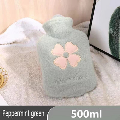 Φανέλα ζεστό μπουκάλι ζεστού νερού Χειμερινό χαριτωμένο μπουκάλι νερού Kawaii για κορίτσια Φορητό κρεβάτι μέσης ζεστό μπουκάλια 500/1000ml
