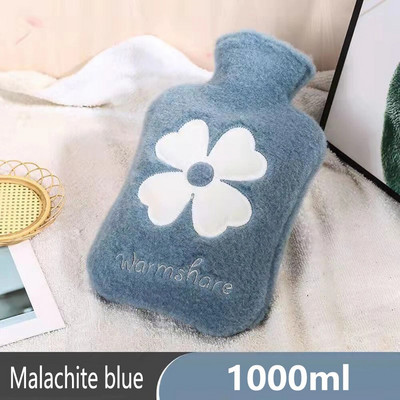 Φανέλα ζεστό μπουκάλι ζεστού νερού Χειμερινό χαριτωμένο μπουκάλι νερού Kawaii για κορίτσια Φορητό κρεβάτι μέσης ζεστό μπουκάλια 500/1000ml