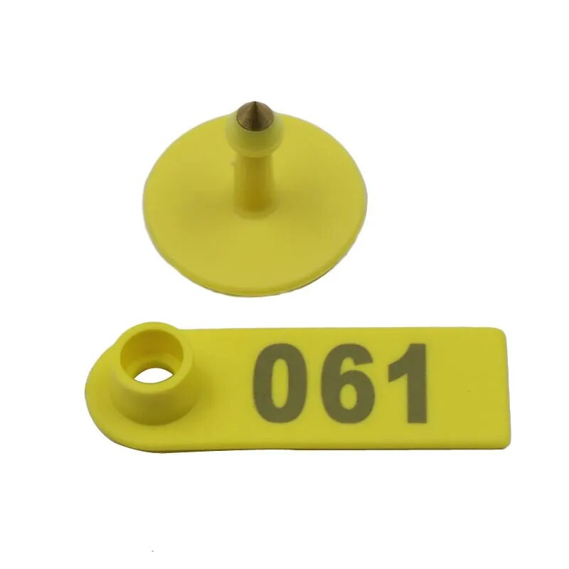 100 komplekti aitas ausu marķējuma zīmes ar vārdu Auss, lāzera rakstīšana vara galvas auskari Lauksaimniecības dzīvnieku kvalitātes plastmasas identifikācijas karte