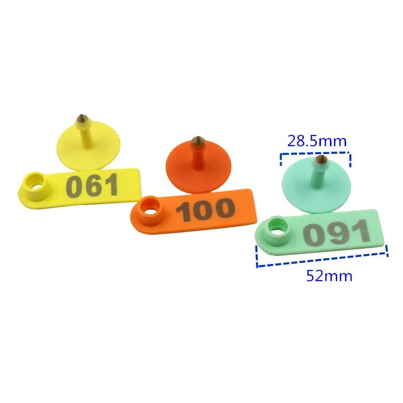 100 komplekti aitas ausu marķējuma zīmes ar vārdu Auss, lāzera rakstīšana vara galvas auskari Lauksaimniecības dzīvnieku kvalitātes plastmasas identifikācijas karte