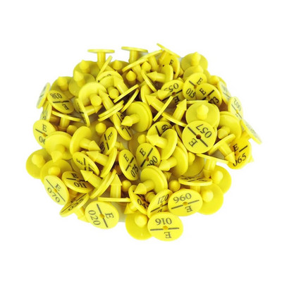 100 τμχ Ετικέτα αυτιού κουνελιού πλαστικές πινακίδες με 001-100 λέξεις με λέιζερ πληκτρολόγηση κεφαλής σκουλαρίκια Κάρτα ταυτότητας με δείκτη ζώων φάρμας