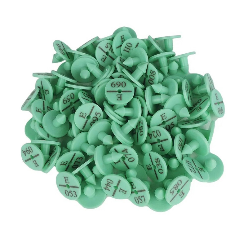 100 τμχ Ετικέτα αυτιού κουνελιού πλαστικές πινακίδες με 001-100 λέξεις με λέιζερ πληκτρολόγηση κεφαλής σκουλαρίκια Κάρτα ταυτότητας με δείκτη ζώων φάρμας