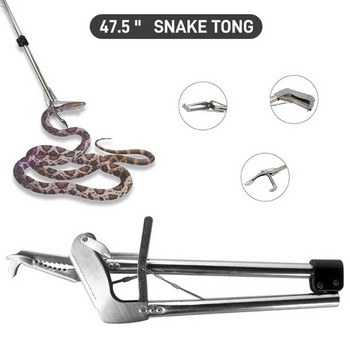 Щипка за змии от неръждаема стомана Хващач за влечуги Инструмент за обработка с широка челюст с ключалка Дрънкалка за хващане на влечуги Ловец на змии