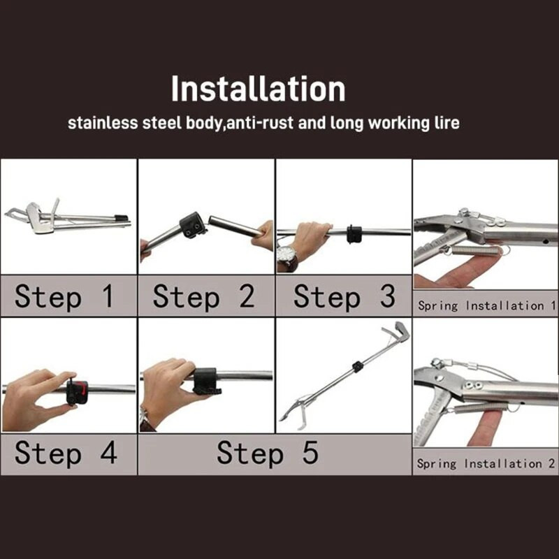 Nerūdijančio plieno gyvatės žnyplės roplių griebtuvo plataus žandikaulio valdymo įrankis su užraktu roplių griebtuvu barškučio gyvačių gaudykle