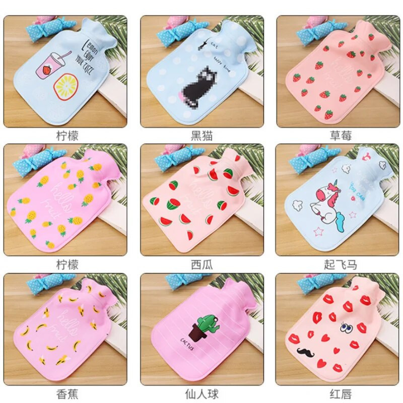 Víztöltő melegvizes táska női meleg hasas kezekhez és lábakhoz Aranyos melegvizes táska kéznél tartható melegvizes palackok