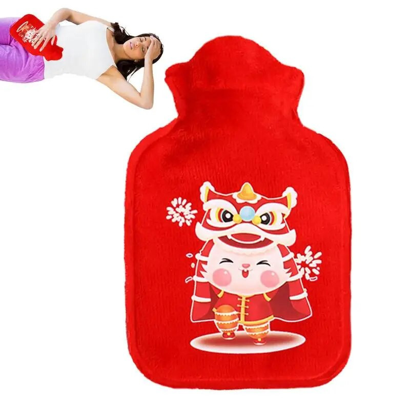 Jauks karstā ūdens pudele mazs sildīšanas paliktnis ziemas silts drošs jauks Ziemassvētku roku sildītājs sildošs spilventiņš, atvieglojums sāpes menstruāciju krampji