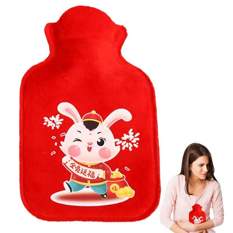 Jauks karstā ūdens pudele mazs sildīšanas paliktnis ziemas silts drošs jauks Ziemassvētku roku sildītājs sildošs spilventiņš, atvieglojums sāpes menstruāciju krampji