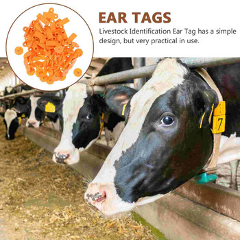100 комплекта етикети за уши за животни Етикети за идентификация на селскостопански животни Празни етикети за уши