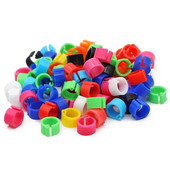 100Pcs No Number Birds Δαχτυλίδι με πόδια περιστεριών 10 χρωμάτων Εσωτερική διάμετρος 8mm Πλαστικό δαχτυλίδι με κλιπ περιστεριού Δαχτυλίδι ποδιών περιστεριών περιστεριών