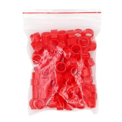 100Pcs No Number Birds Δαχτυλίδι με πόδια περιστεριών 10 χρωμάτων Εσωτερική διάμετρος 8mm Πλαστικό δαχτυλίδι με κλιπ περιστεριού Δαχτυλίδι ποδιών περιστεριών περιστεριών