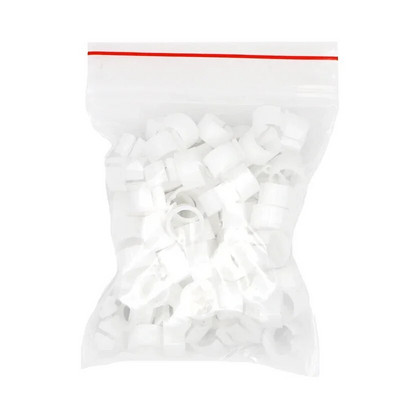 100Pcs No Number Birds Δαχτυλίδι με πόδια περιστεριών 10 χρωμάτων Εσωτερική διάμετρος 8mm Πλαστικό δαχτυλίδι με κλιπ περιστεριού Δαχτυλίδι ποδιών περιστεριών περιστεριών