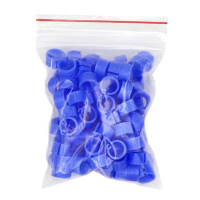 100Pcs No Number Birds Δαχτυλίδι με πόδια περιστεριών 10 χρωμάτων Εσωτερική διάμετρος 8mm Πλαστικό δαχτυλίδι με κλιπ περιστεριού Δαχτυλίδι ποδιών περιστεριών περιστεριών