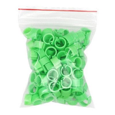 100Pcs No Number Birds Δαχτυλίδι με πόδια περιστεριών 10 χρωμάτων Εσωτερική διάμετρος 8mm Πλαστικό δαχτυλίδι με κλιπ περιστεριού Δαχτυλίδι ποδιών περιστεριών περιστεριών