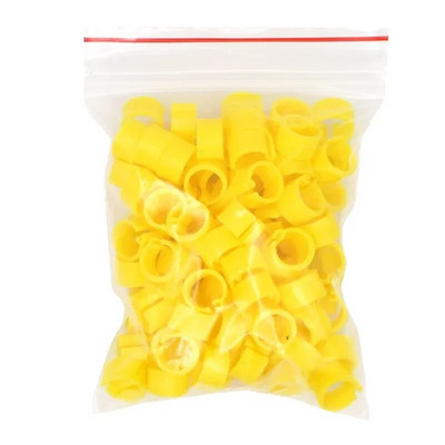 100Pcs No Number Birds Δαχτυλίδι με πόδια περιστεριών 10 χρωμάτων Εσωτερική διάμετρος 8mm Πλαστικό δαχτυλίδι με κλιπ περιστεριού Δαχτυλίδι ποδιών περιστεριών περιστεριών