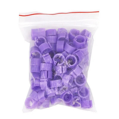100Pcs No Number Birds Δαχτυλίδι με πόδια περιστεριών 10 χρωμάτων Εσωτερική διάμετρος 8mm Πλαστικό δαχτυλίδι με κλιπ περιστεριού Δαχτυλίδι ποδιών περιστεριών περιστεριών