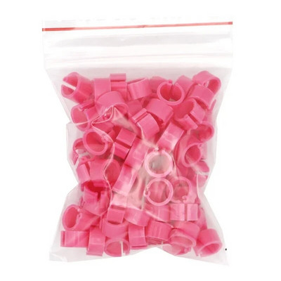 100Pcs No Number Birds Δαχτυλίδι με πόδια περιστεριών 10 χρωμάτων Εσωτερική διάμετρος 8mm Πλαστικό δαχτυλίδι με κλιπ περιστεριού Δαχτυλίδι ποδιών περιστεριών περιστεριών