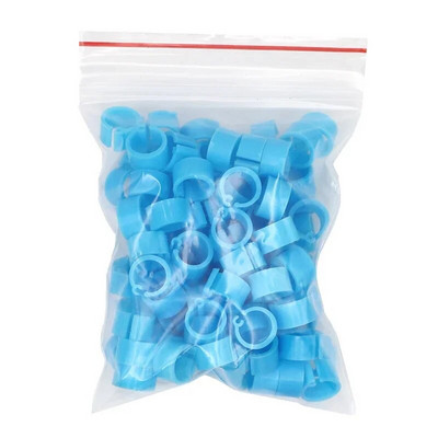 100Pcs No Number Birds Δαχτυλίδι με πόδια περιστεριών 10 χρωμάτων Εσωτερική διάμετρος 8mm Πλαστικό δαχτυλίδι με κλιπ περιστεριού Δαχτυλίδι ποδιών περιστεριών περιστεριών